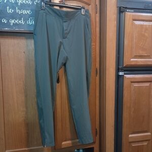Athleta Brooklyn Ankle Green Pants Elastic Waist Pockets Size 8